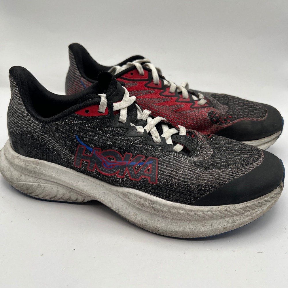 Hoka Mach 6 Kids Running Shoes Black Red 1147931-BKVR Size 5.5 youth boys girls